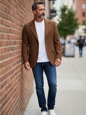 Chereskin Brown Cashmere Sport Coat/Blazer 42 SH